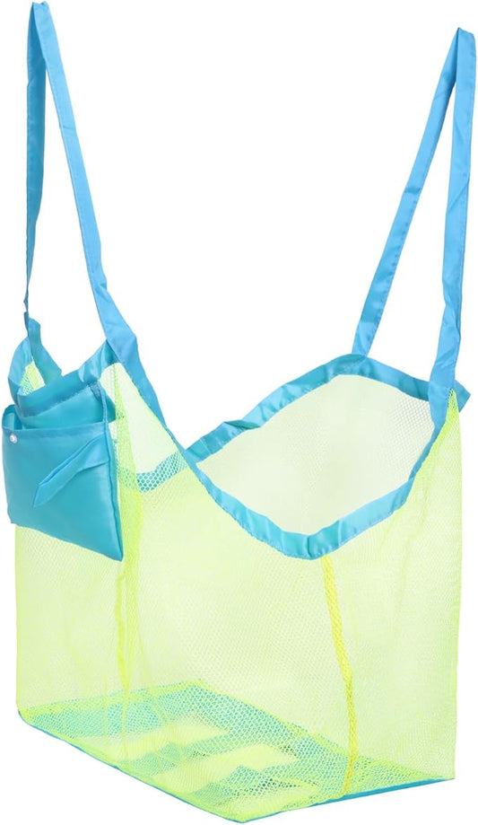 MeeJaa Mesh Beach Bag, Classic Mesh Beach Toy Tote Bag, Foldable Large Children's Toy Storage Bag, Used for Storage of Toy...