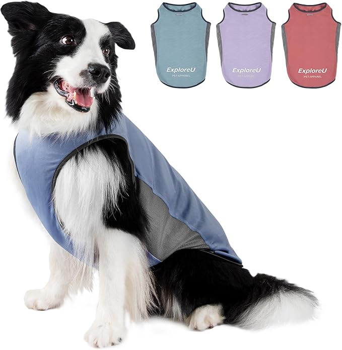 ExploreU Dog Shirt, Cooling Vest Lightweight Breathable, Dog T-Shirts All-Season UV Protection Pet Clothes Quick Dry Soft ...