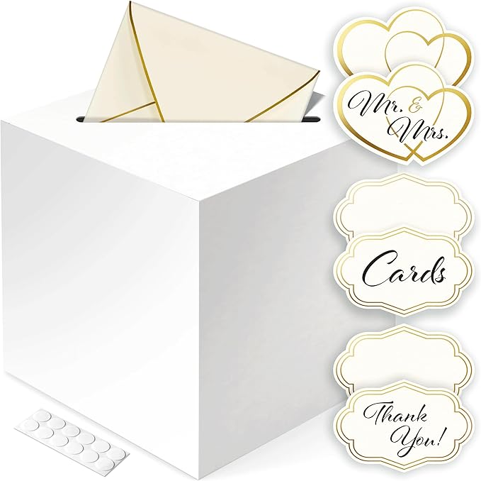 ARTESORI Gift Card Box for Party — White Card Box for Wedding Reception, Birthday, Baby Shower with Slot — Ideal for Gift ...