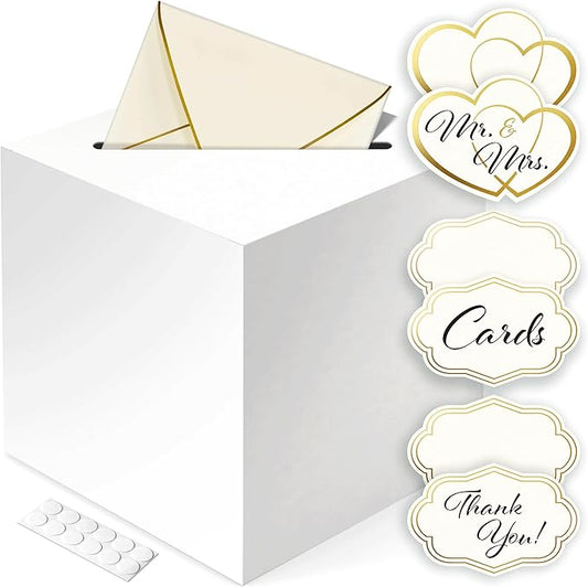 ARTESORI Gift Card Box for Party — White Card Box for Wedding Reception, Birthday, Baby Shower with Slot — Ideal for Gift ...