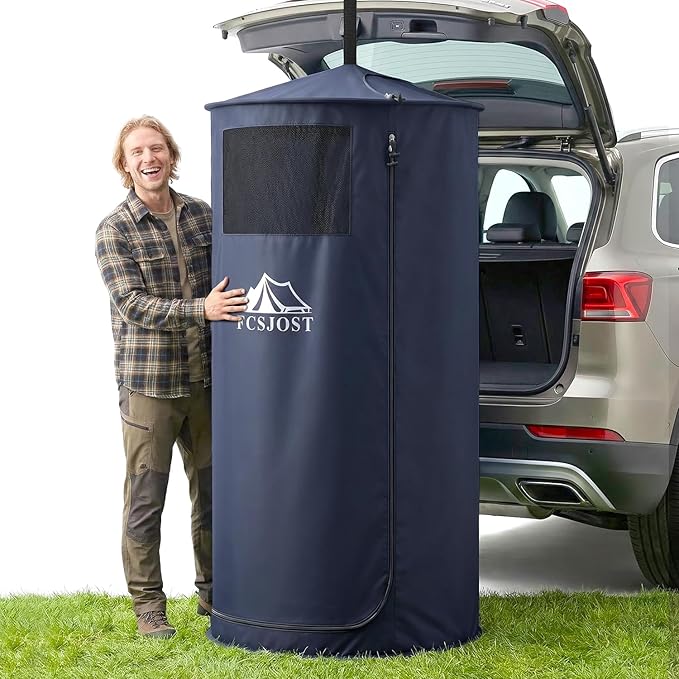 FCSJOST Portable Changing Tent, Easy Set-up Shower Tent for SUV with Suction Cups and Buckles, Instant Privacy Dressing Ro...