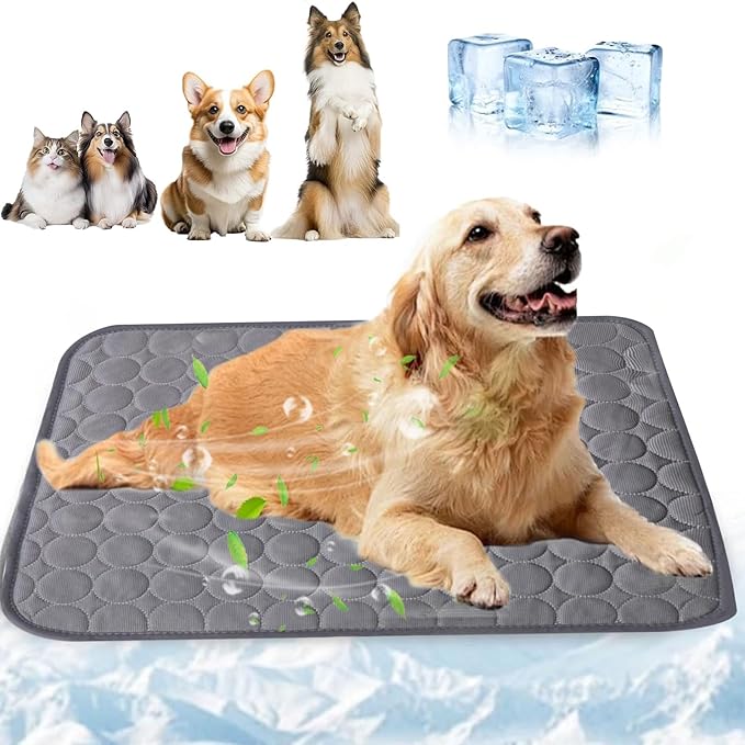 Cooling Dog Mat Extra Large, 28" x 20" Thick & Durable Washable Cooling Mat for Extra Large Dogs, Portable Extended Coolin...