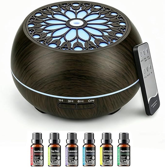 Essential Oil Diffuser for Home,Large Capacity 550ml Diffuser with Remote Control for Large Room,Mini Humidifier with LED ...