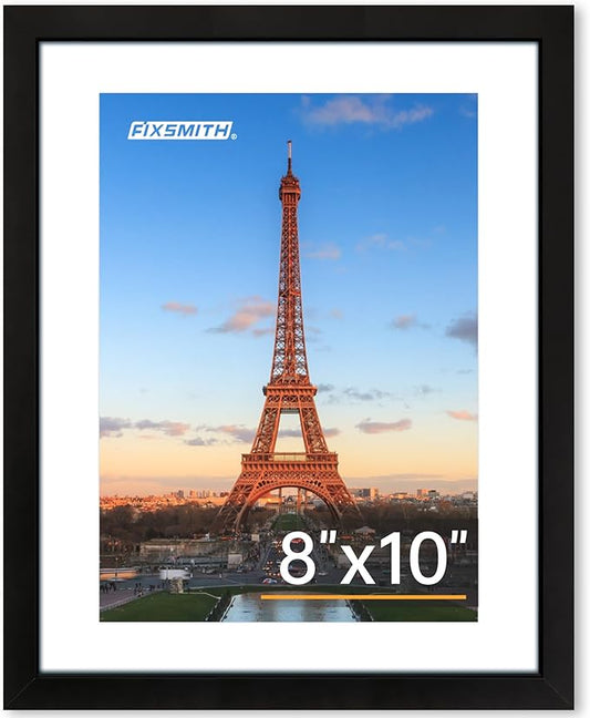 FIXSMITH 8x10 Picture Frame 1 Pack, Photo Frame with HD Plexiglass, Display Pictures 5x7 with Mat or 8x10 Without Mat, Pic...