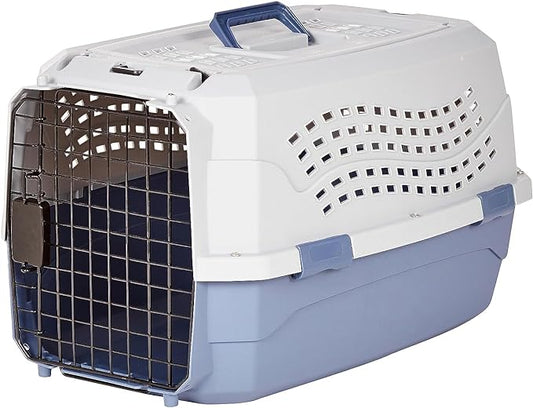 Amazon Basics Sturdy Portable 2-Door Top-Load Hard-Sided Pet Travel Carrier with Secure Ventilation, Handle, Front & Top E...