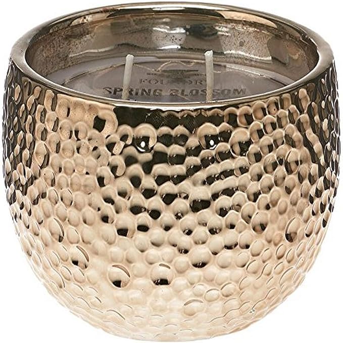 DecoFlair CDL6468 Gunmetal Small Hammered Metallic Ceramic Candle