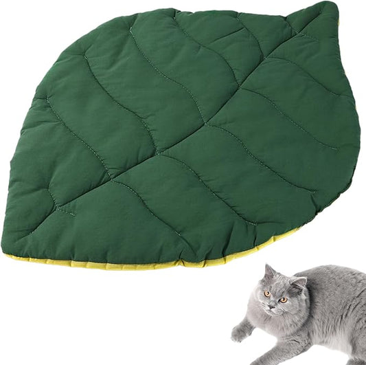 Sinbana Pet Cooling Mat, 23.62x18.11in Leaf Shaped Pads Breathable Cat Calming Pads Easy to Clean Soft Pet Cozy Mat for Ca...