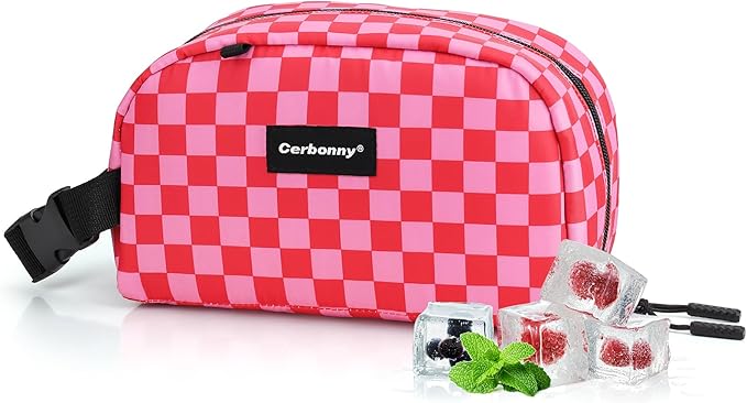 Cerbonny Small Cooler Bag Freezable Lunch Bag for Work School Travel, Leak-proof, Insulated, Waterproof, Portable, Pink Ch...