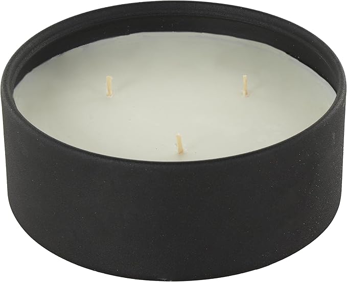 Deco 79 Metal Decorative Candle Creamy Vanilla Swirl Scented Textured 22oz 3 Wick Aromatherapy Candle with White Wax, Wax ...