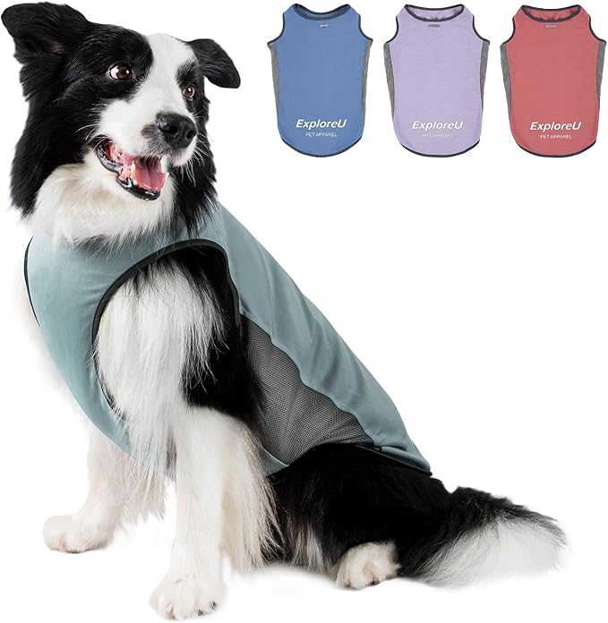 ExploreU Dog Shirt, Cooling Vest Lightweight Breathable, Dog T-Shirts All-Season UV Protection Pet Clothes Quick Dry Soft ...