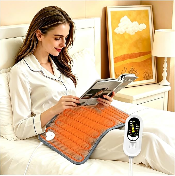 Electric Heating pad with 6 Heat Settings, Auto Shut Off, Dry Electric Heating for Back Neck Knee Arms Legs Shoulder Heat ...