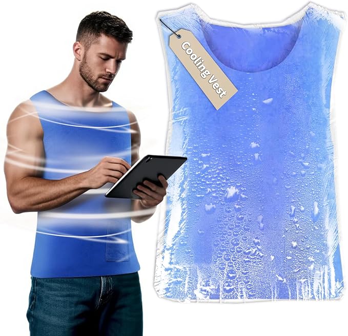 Ice Cooling Vest for Men Women - Water Activated Evaporative Cool Vest - PVA Adjustable Lightweight Reusable Cooler Clothi...