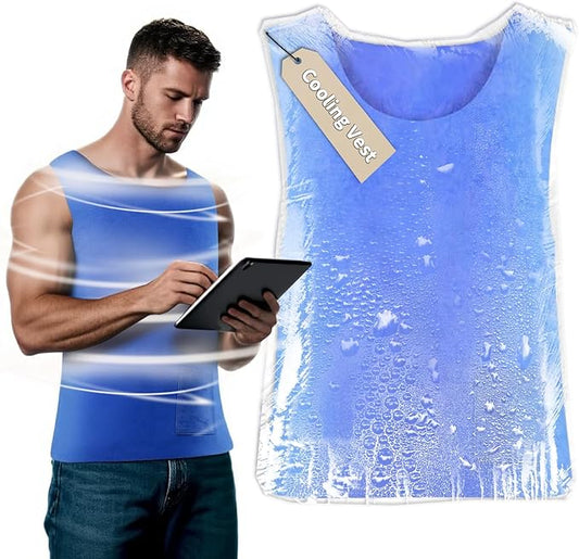 Ice Cooling Vest for Men Women - Water Activated Evaporative Cool Vest - PVA Adjustable Lightweight Reusable Cooler Clothi...