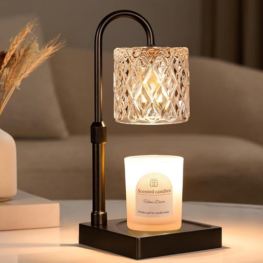 Hong-in Black Candle Warmer Lamp with Timer -Dimmable Adjustable Height Wax Melt Warmer for Jar Candles,Vintage Home Decor...