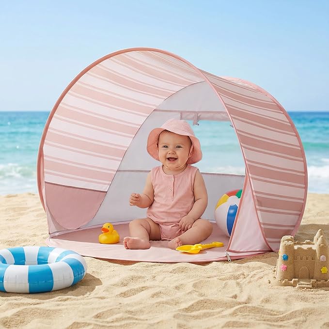 Apojungle Baby Beach Tent - Pop Up Beach Tent with UPF 50+ UV Protection, Portable Sun Shade, Outdoor Summer Baby Essentia...