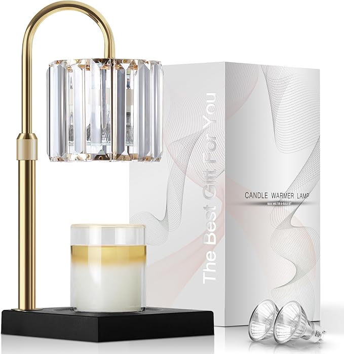 Candle Warmer Lamp, Wax Warmer Candle Lamp Timer & Dimmer 7-Levels, Compatible Most Jar Candles, Top Melting, Cystal Candl...
