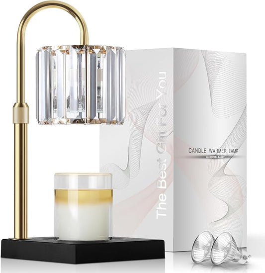 Candle Warmer Lamp, Wax Warmer Candle Lamp Timer & Dimmer 7-Levels, Compatible Most Jar Candles, Top Melting, Cystal Candl...
