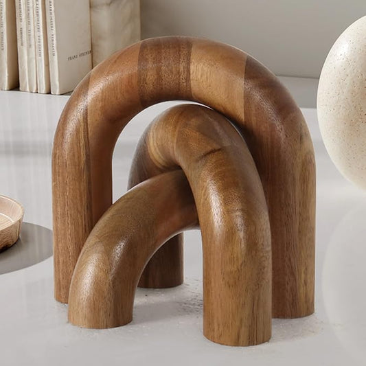 Oakrain 3 Pcs Wood Shelf Decor Aesthetic, Modern Aesthetic Home Decor Accent, Decorative Object for Coffee Table, Book She...