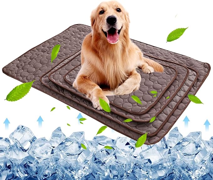 Coppthinktu Cooling Mat for Dogs Summer Dog Pad for Small Medium Large Dogs Cats, Pet Ice Silk Blankets Sleeping Mat, Outd...