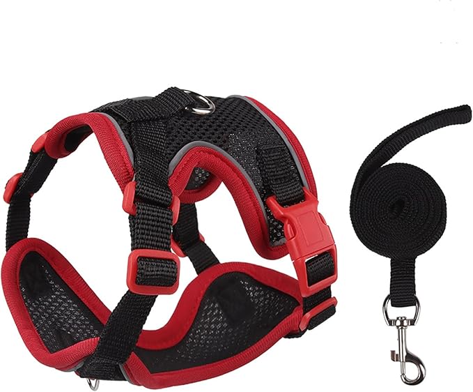 Muejjur Cat Harness and Leash Set for Walking – Escape-Proof Reflective Vest for Cats and Small Dogs, Adjustable Soft Air ...