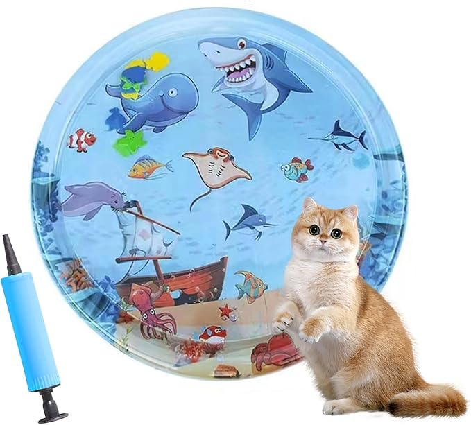 Calantre Cat Water Mat 2025 Upgraded 0.5mm Thickened Sensory Water Palymat, Anti-Scratch Design Pet Water Mat for Bored In...