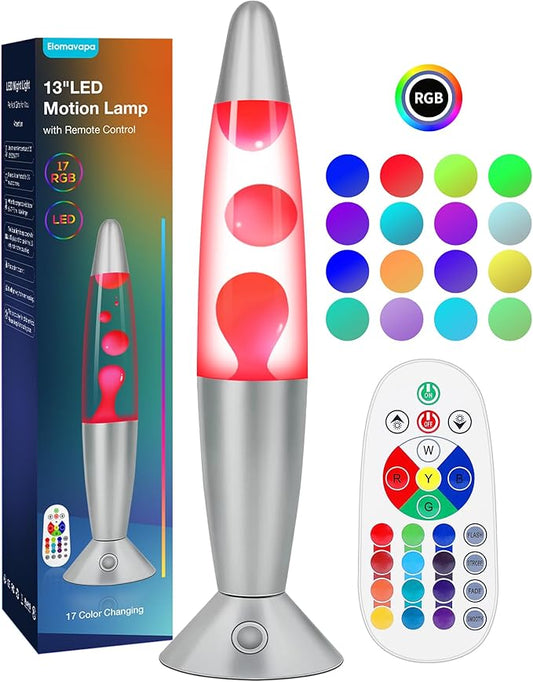 17 Colors Changing Liquid Motion Lamp with Remote: 13.5" LED Night Light for Kids Adults - Relaxing Table lamp for Bedroom...