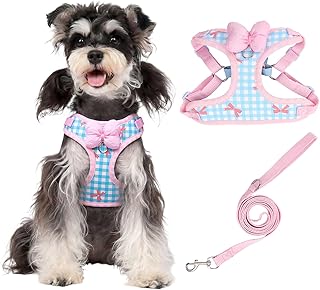 Coppthinktu Dog Harness for Small Sized Dogs, Puppy Cat Harness with Leash Set No Pull Dog Harness Adjustable Reflective S...