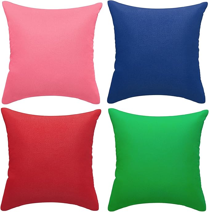 fauson Decorative Farmhouse Waterproof Pillow Covers, Solid Linen Pillowcase Cushion Covers for Patio Garden Balcony Couch...