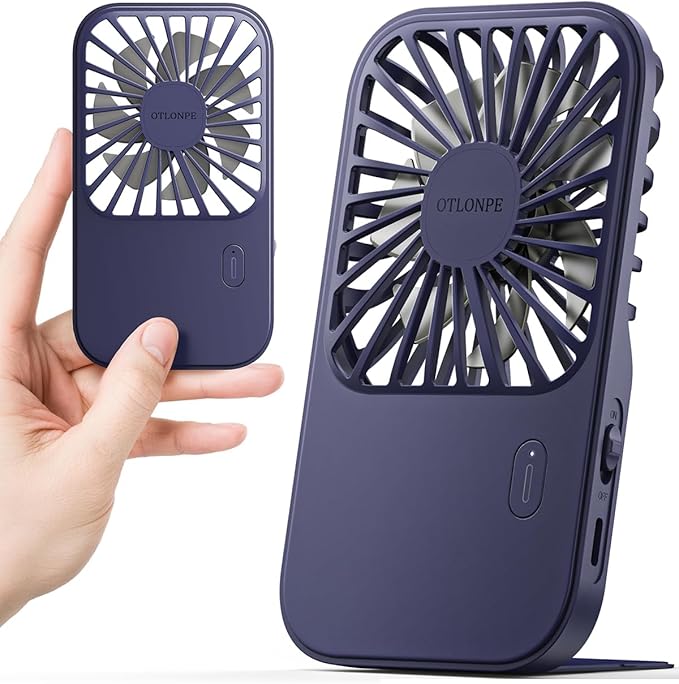 Otlonpe Rechargeable Mini Portable Handheld Fan, Small Personal Battery Powered Handheld Portable Fans for Hand Held Deskt...