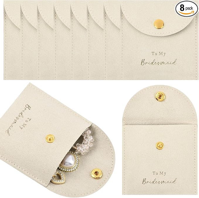 CEELGON Jewelry Bags Bridesmaid Gifts Set of 8 Velvet Small Jewelry Pouch with Button Bracelet Earring Necklace Packaging ...