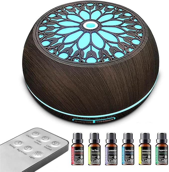 Essential Oils Diffuser Set for Home,Large Capacity 550ml Diffuser with Remote Control for Large Room,Mini Humidifier with...