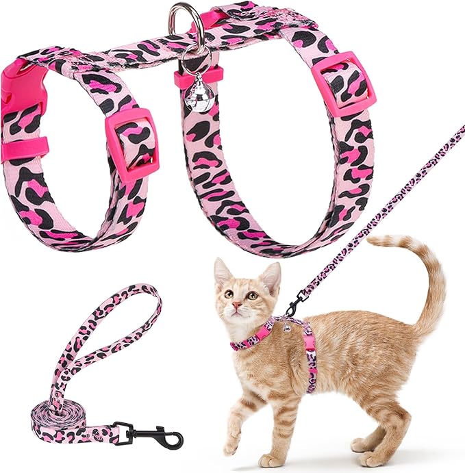 BEAUTYZOO Cat Harness and Leash Set Escape Proof for Walking, Kitten Soft Adjustable Vest Harnesses for Small Medium Large...