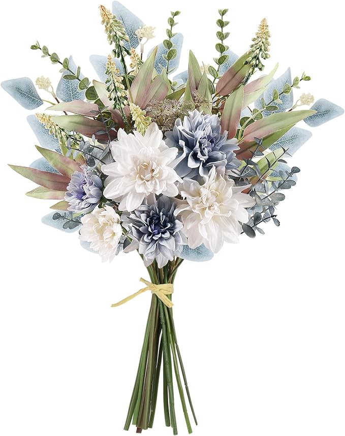 Fake Artificial Flowers Bouquet for Decoration, Silk Floral Arrangements Faux Flowers Plant Wedding Bride Bouquets Tables ...