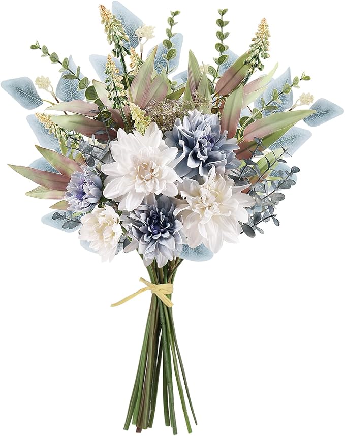 Fake Artificial Flowers Bouquet for Decoration, Silk Floral Arrangements Faux Flowers Plant Wedding Bride Bouquets Tables ...