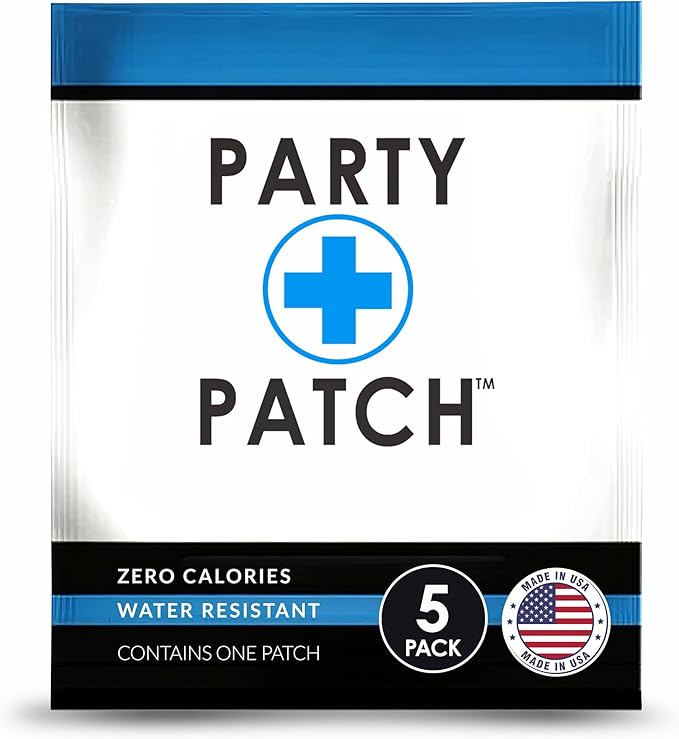 Party Patch Social Lifestyle Patch 5-Pack – Transparent Topical Adhesive for Festivals, Weddings & Active Events – Water-R...
