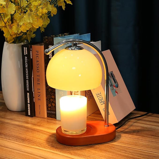 FCTWAKS Mid Century Milk Glass Candle Warmer Lamp with Timer & Dimmer, Mothers Day Birthday Gifts for Women Mom, House War...