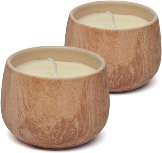Aria Home Floral Scented Ceramic Candle Set of 2 Large 16 oz Terra Cotta Jar Clean Burning Home Fragrance Rustic Decor & G...