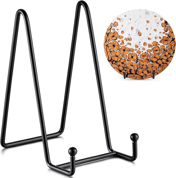 TR-LIFE Plate Stands for Display - 6 Inch Stand + Metal Frame holder stand Picture, Decorative Plate, Book, Photo Easel (2...