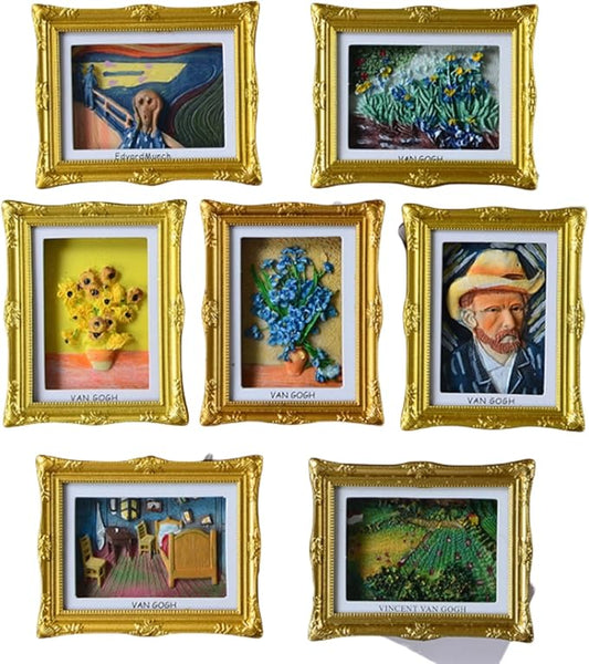 Fridge Refrigerator Magnets Picture Frames, Vintage Style Open the Back Cover and Directly Insert For Photos, Paintings, D...
