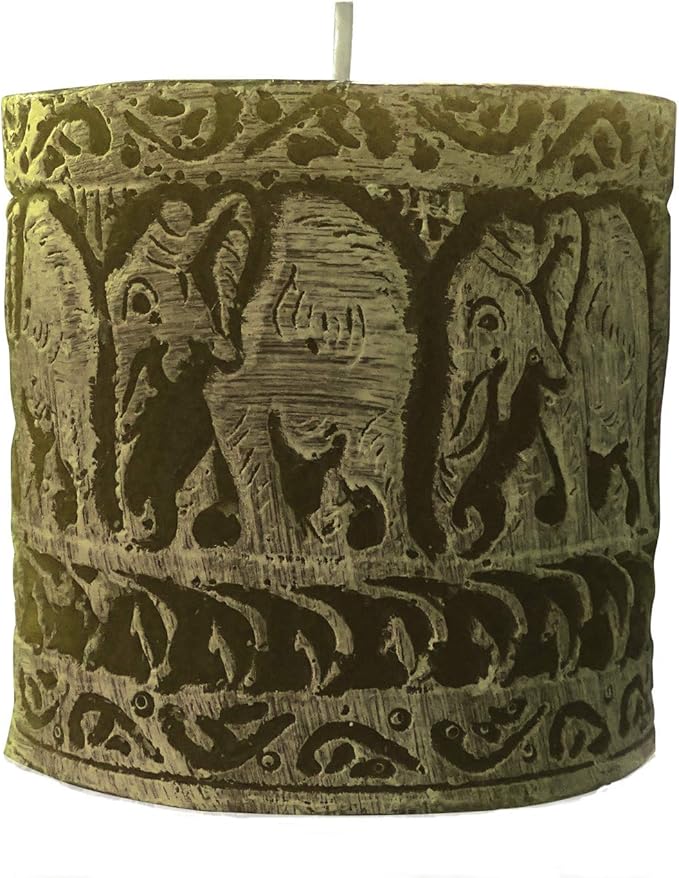 GEETUBERRY - Rustic Floral-Scented Elephant 1 Pack Carved Jasmine Candle, Elegance for Your Farmhouse Wedding Anniversary ...
