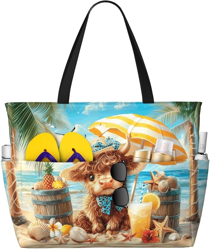 Wsotce Extra Large Beach Bags For Women, Waterproof Beach Totes Bags For Women, Lightweight Foldable Pool Bag With Zipper