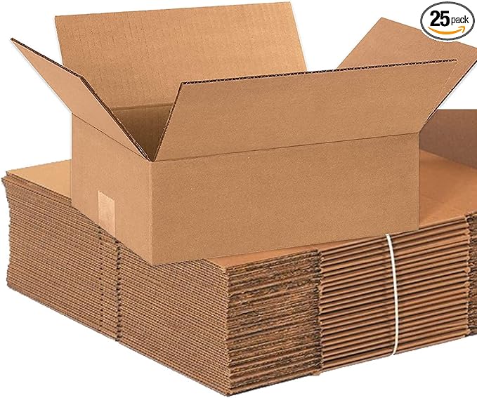 BOX USA Shipping Boxes Medium 12"L x 9"W x 4"H 25-Pack - Corrugated Cardboard Box for Moving, Mailing, Packing, Packaging ...
