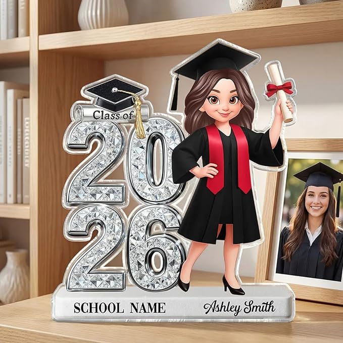 Love Signal Personalized Class Of 2026, 2027 Senior 2D Flat, Custom Acrylic Block Plaque, Graduation Gift For Seniors, Gra...