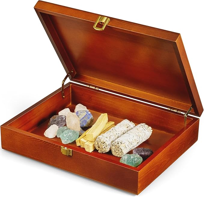BWODYAY Wood Keepsake Box, Large Decorative Box, Memories Box with Lids, Wedding Keepsake Box, Jewelry Box, Prayer box, Wo...