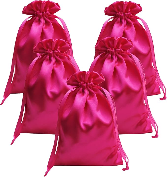 Gbateri 35 PCS 5" x 7" Satin Drawstring Gift Bags - Wedding Favor Bags - Jewelry Pouches - Fabric Candy Bags for Valentin...