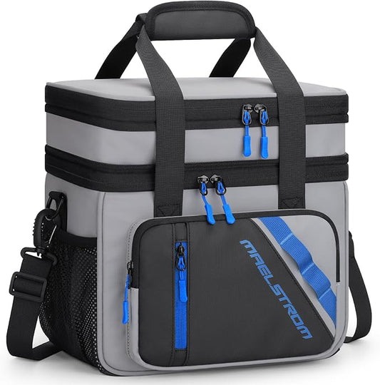 Maelstrom Lunch Box, 20L Insulated Lunch Bag for Men Women, Expandable Double Deck Leakproof Cooler Bag with 6 Pockets, Re...