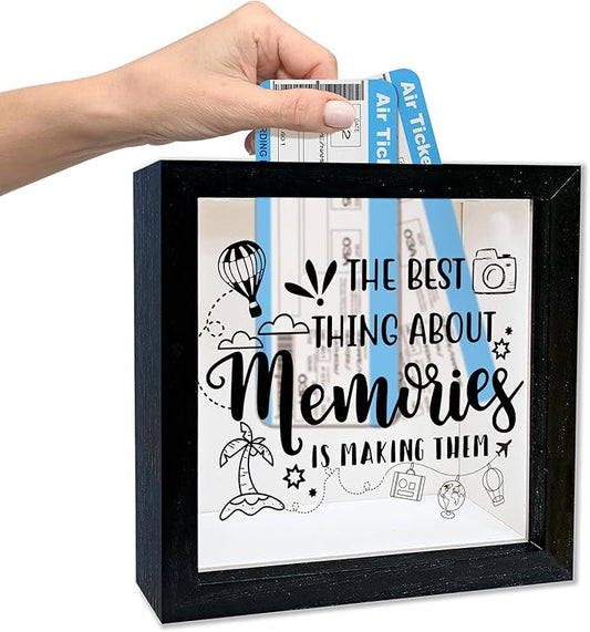 Honeymoon Fund Box, Wedding Money Shadow Box with Slot, The Best Thing About Memories is Making Them, Honey Moon Gifts for...
