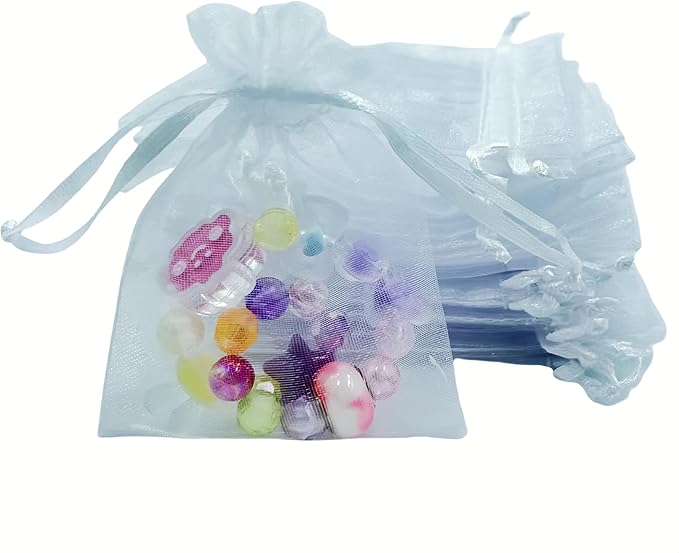 LANXINGYAN Small Organza Bags 3×4 Inches,100 Pcs Small Jewelry Bags Favor Pouches Christmas Candy Wedding Birthday Party (...
