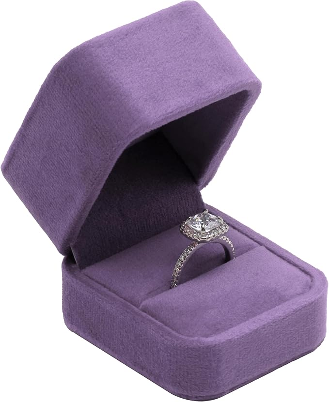 Giftop Velvet Single Ring Box Case Holder for Engagement Proposal Birthday Wedding,Jewelry Ring Gift Box Jewelry Packaging...