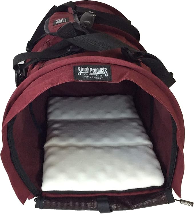 SturdiBag XL Pet Travel Carrier: Flexible Height for Cat and Dog Soft Sided with Safety Clips and Seatbelt Straps | Bordea...